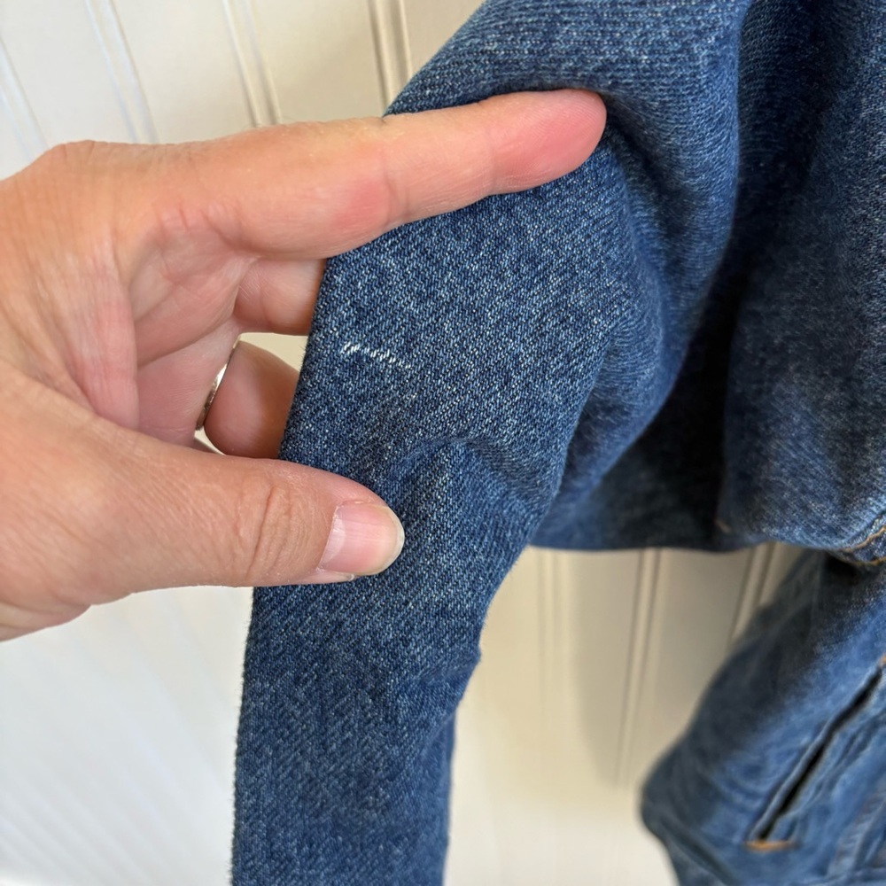 Levi’s Eagle & American Flag Patch Denim Trucker … - image 4